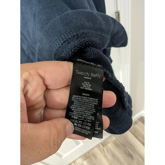 Sweaty Betty, Women's‎ Small (4-6), Navy Crew Neck Revive Sweater, Peplum - Picture 4 of 4